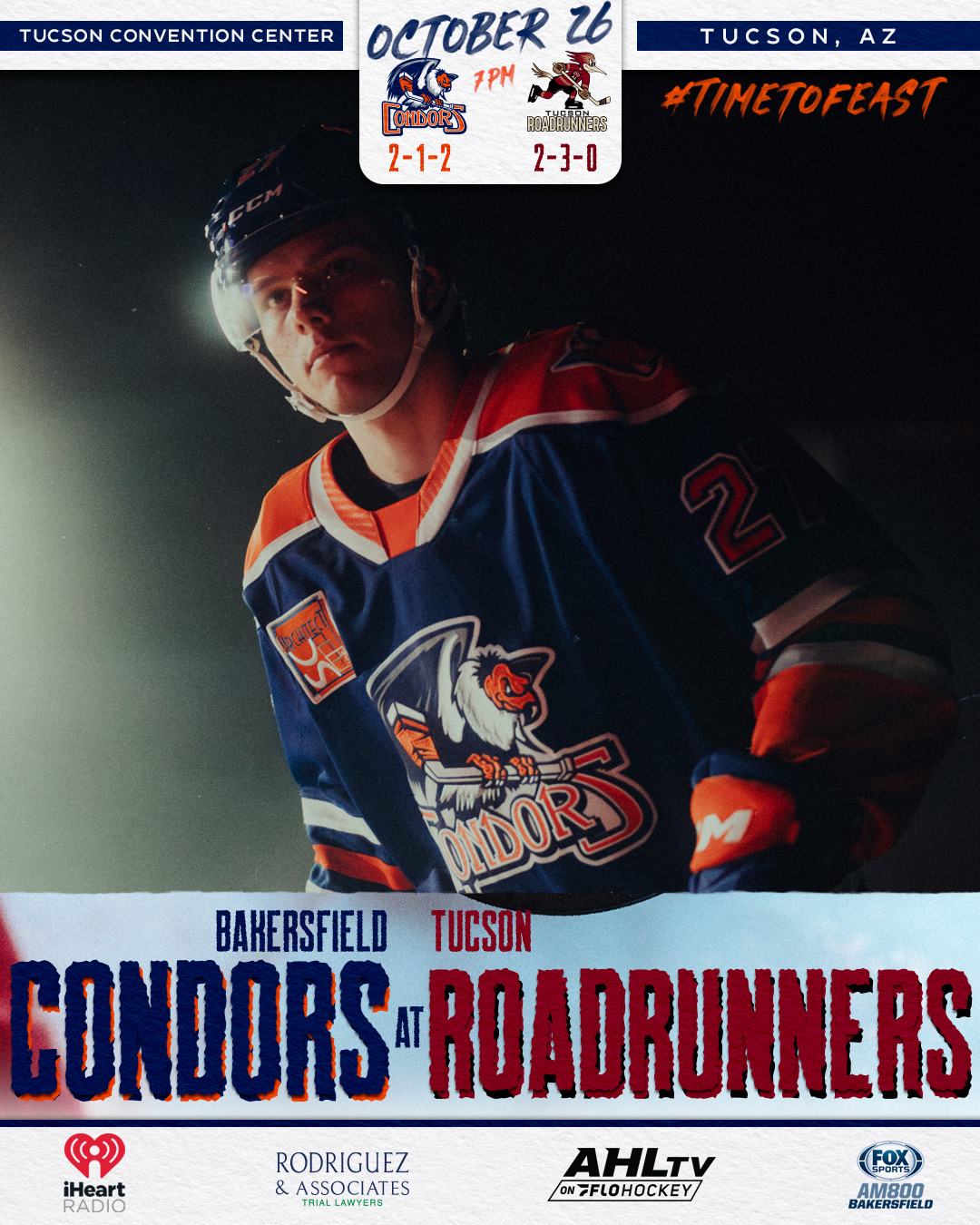 Condors Rdo GAME PREVIEW: Condors @ Tucson, 7 p.m. – BakersfieldCondors.com